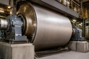 SKF CARB and Timken spherical roller bearings installed on both ends of a paper mill Yankee dryer
