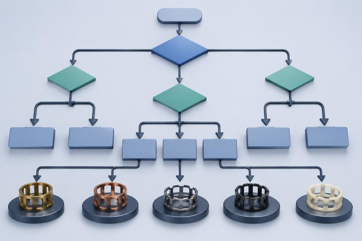 Step-by-step decision process for matching cage types to operational conditions Bearing Cage Selection Decision Tree