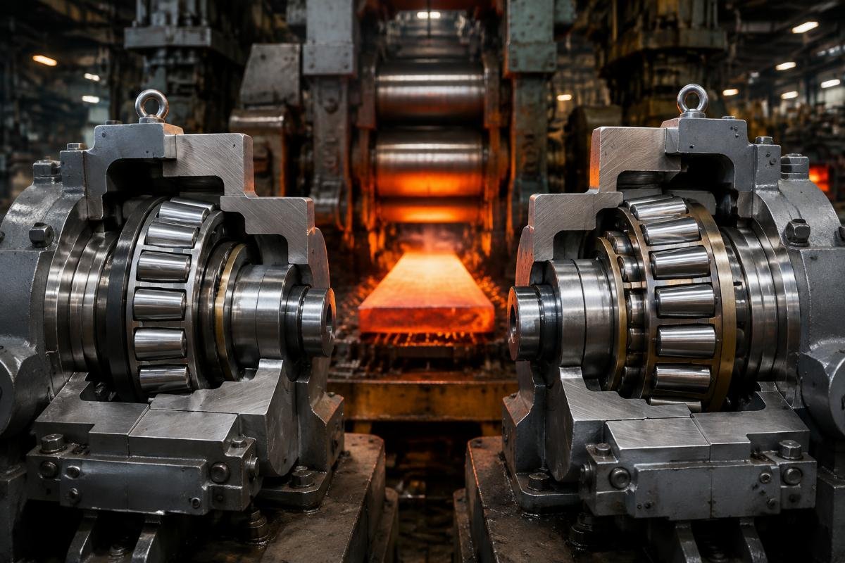 Structural comparison of SKF CARB and Timken tapered roller bearings in steel mill stand configuration