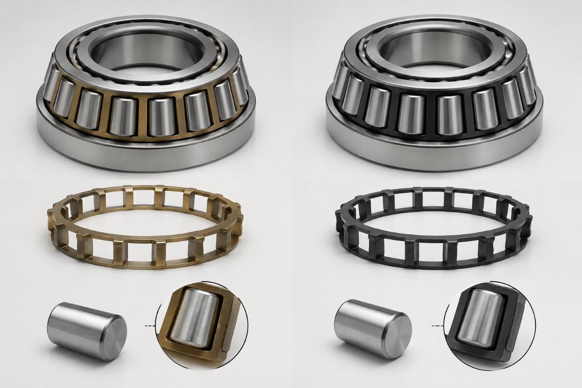 Tapered roller bearing cage design comparison