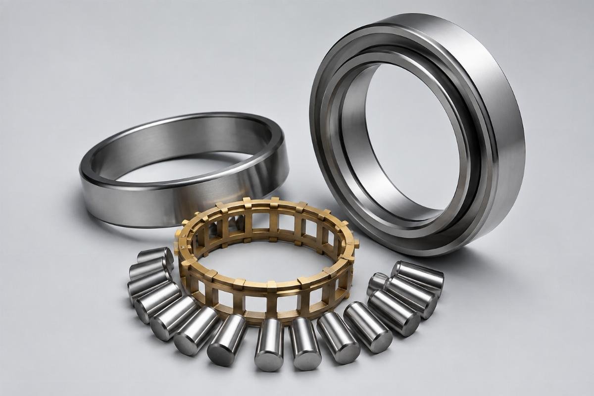 Tapered roller bearing internal components showing cage and roller assembly