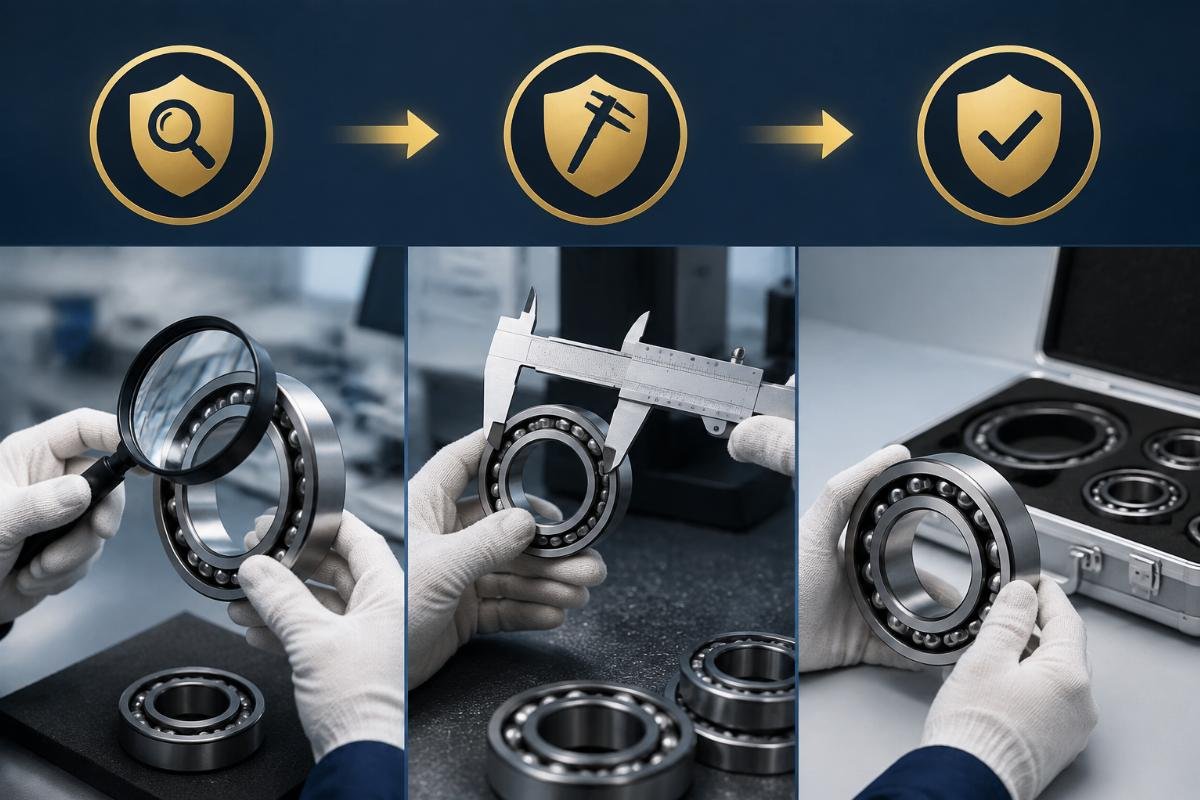 Three-step verification for bearing authenticity Bearing Authenticity Verification Process