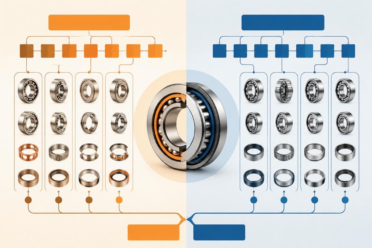 Timken and SKF bearing designation system comparison diagram