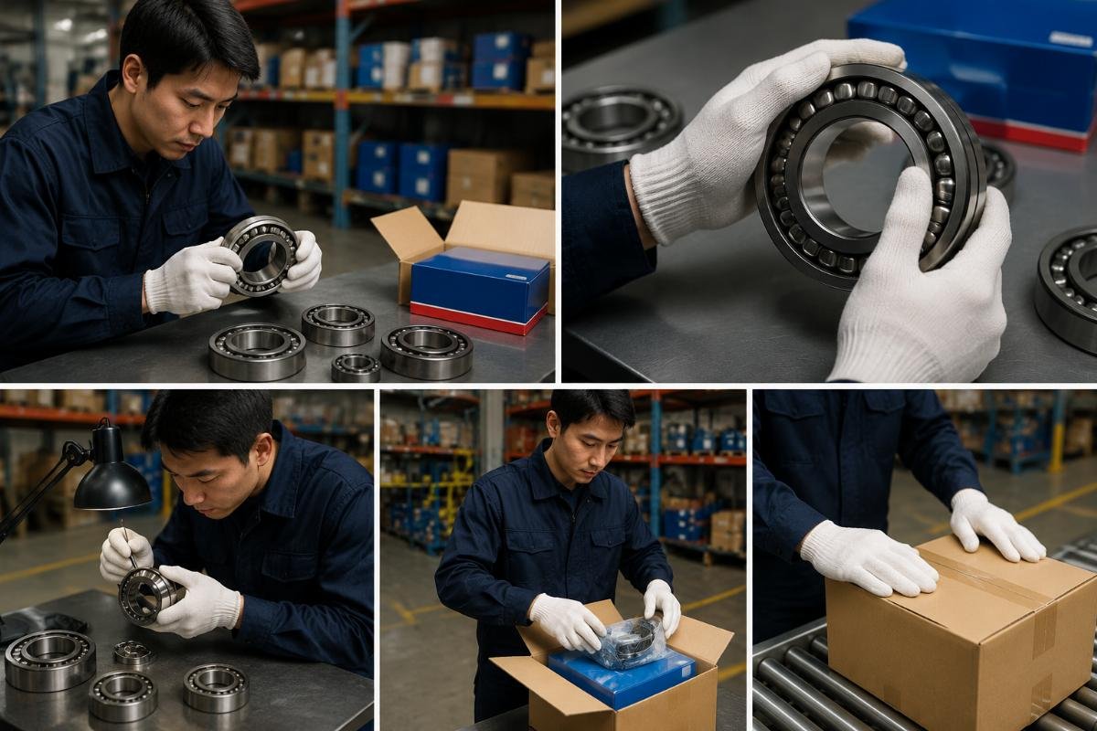 Verification workflow for genuine SKF bearings at warehouse inspection stage