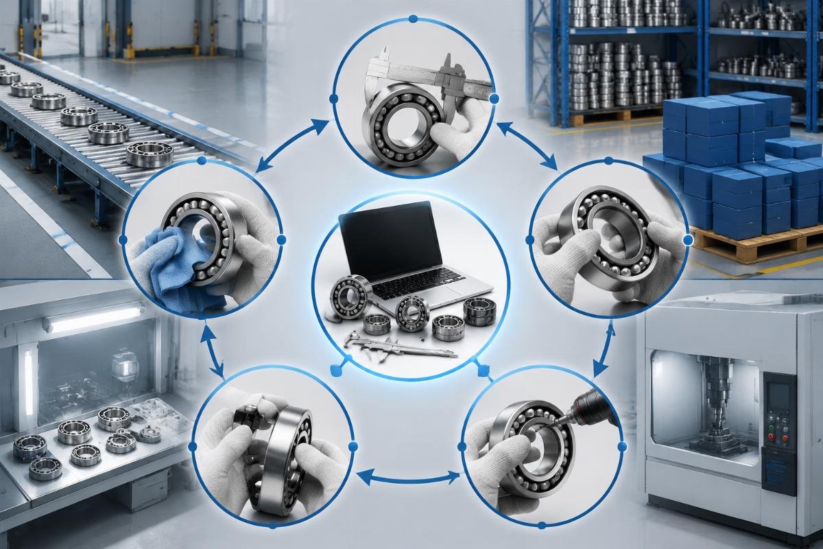 Wholesale bearing cross-reference verification workflow with five parameter check points